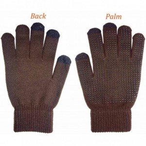 Skullies & Beanies Winter Gloves Women Touch Screen Warm Ski Snow Knit Gloves Outdoor Mittens - Brown - C31867AYHNK $8.24