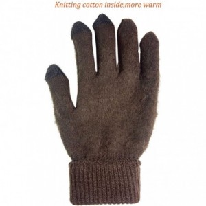 Skullies & Beanies Winter Gloves Women Touch Screen Warm Ski Snow Knit Gloves Outdoor Mittens - Brown - C31867AYHNK $8.24