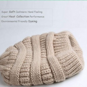 Skullies & Beanies Winter Beanie Hats for Women Cable Knit Fleece Lining Warm Hats Slouchy Thick Skull Cap - A-black - CD18AZ...
