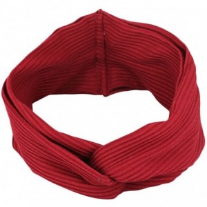 Headbands Women's Stretch Twisted Sports Headband Fashion Wide Head Wrap Hair Band - Wine Red - C21802H9WEL $8.12