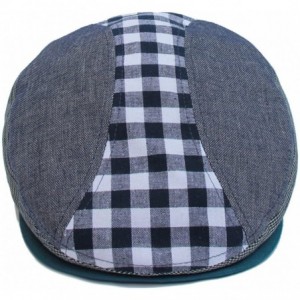 Newsboy Caps Mens Summer Cotton Linen Retro Flat Cap - Marine - CV11XUBZ8FP $52.04