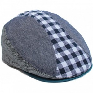 Newsboy Caps Mens Summer Cotton Linen Retro Flat Cap - Marine - CV11XUBZ8FP $52.04