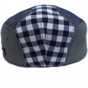 Newsboy Caps Mens Summer Cotton Linen Retro Flat Cap - Marine - CV11XUBZ8FP $52.04