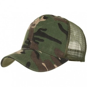 Baseball Caps Men's Hats-Baseball Caps Mesh Camo Hip Hop Casual Summer Hats for Women Men - Army Green - CC18E4322OT $18.33