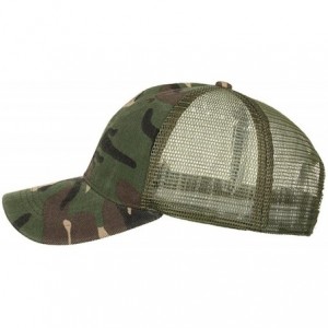 Baseball Caps Men's Hats-Baseball Caps Mesh Camo Hip Hop Casual Summer Hats for Women Men - Army Green - CC18E4322OT $11.34