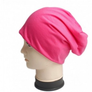 Skullies & Beanies Unisex Oversized Ski Slouch Hat Baggy Slouchy Stretch Beanies Skull Cap - Hot Pink - CF1840LH3LU $11.03