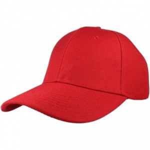 Baseball Caps Plain Baseball Cap Adjustable Back Strap 3 PC - Red - CW18C5NGWYT $8.56