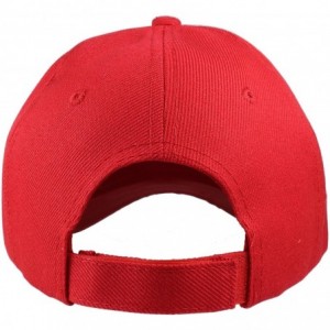 Baseball Caps Plain Baseball Cap Adjustable Back Strap 3 PC - Red - CW18C5NGWYT $8.56