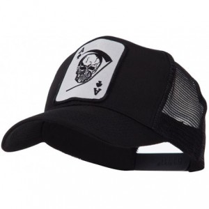 Baseball Caps Skull and Choppers Embroidered Military Patched Mesh Cap - Large Skull - CJ11FITQ3OH $23.18