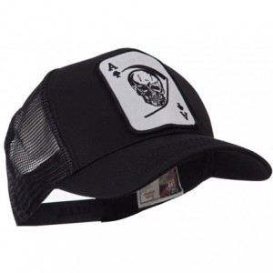 Baseball Caps Skull and Choppers Embroidered Military Patched Mesh Cap - Large Skull - CJ11FITQ3OH $23.18