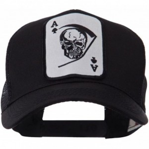 Baseball Caps Skull and Choppers Embroidered Military Patched Mesh Cap - Large Skull - CJ11FITQ3OH $23.18
