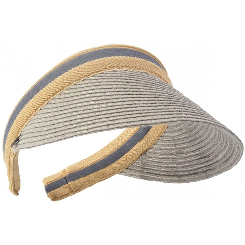 Visors Women Men Straw Sports Tennis Golf Sun Visor Hats - Grey - CN1850QZRMW $17.59