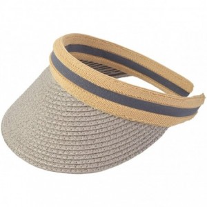 Visors Women Men Straw Sports Tennis Golf Sun Visor Hats - Grey - CN1850QZRMW $17.59