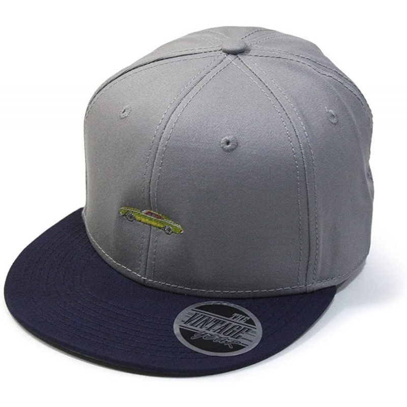 Baseball Caps Premium Plain Cotton Twill Adjustable Flat Bill Snapback Hats Baseball Caps - 70 Navy/Gray - CF12MSKBVTZ $12.65