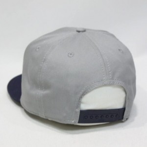 Baseball Caps Premium Plain Cotton Twill Adjustable Flat Bill Snapback Hats Baseball Caps - 70 Navy/Gray - CF12MSKBVTZ $12.65