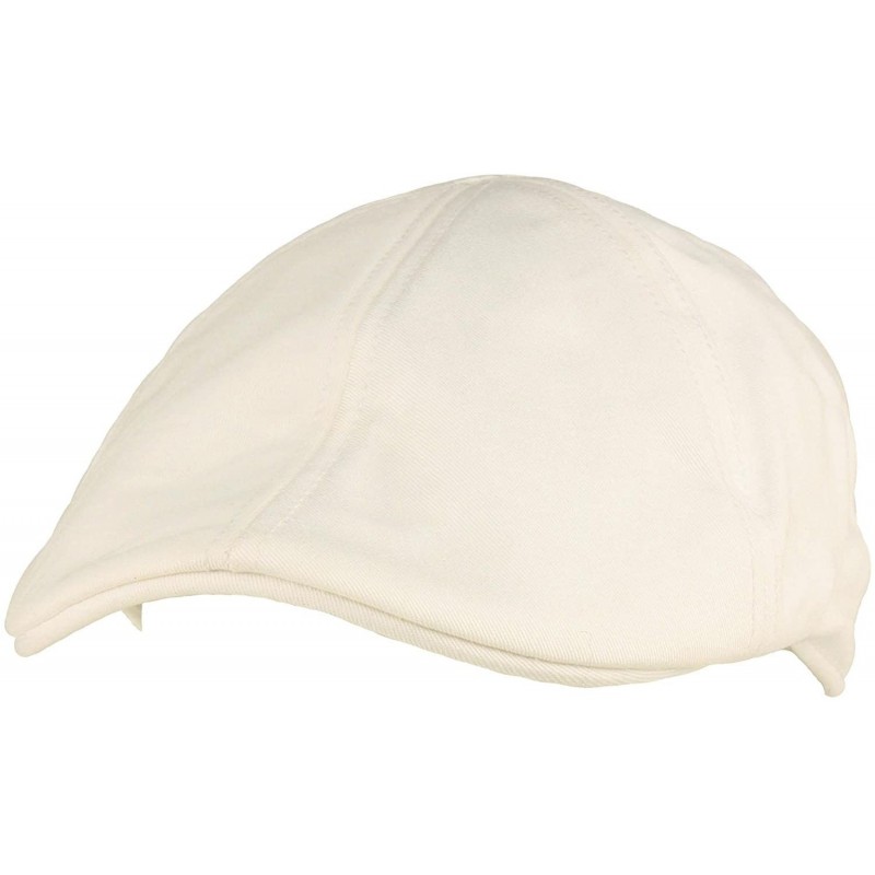 Newsboy Caps Men's 100% Cotton Duck Bill Flat Golf Ivy Driver Visor Sun Cap Hat - White - CS11KZ6SPP3 $18.59