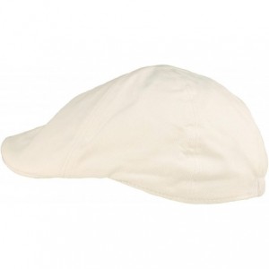 Newsboy Caps Men's 100% Cotton Duck Bill Flat Golf Ivy Driver Visor Sun Cap Hat - White - CS11KZ6SPP3 $18.59