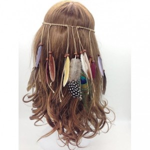 Headbands Women's Feather Braided Headbands Party Boho Tassels Hair Band Headwear - A - C617Z434Y3E $12.27
