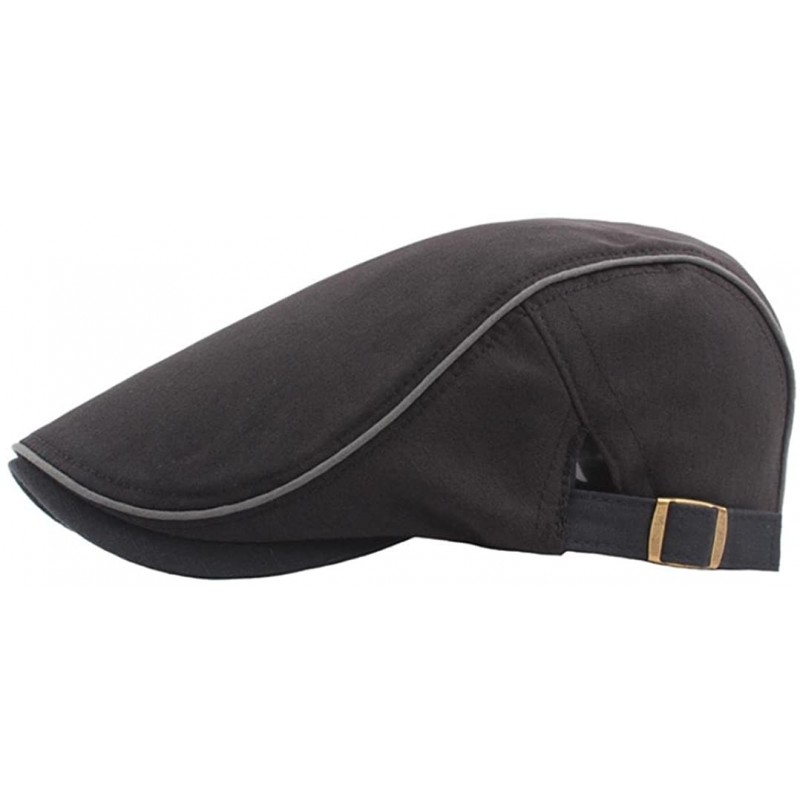 Newsboy Caps Men's Gatsby Flat Cap-Unique Flat Cap Irish newsboy IVY Hat Unique Cabbie Driving Cap (Black) - CS18DS807ZO $9.80