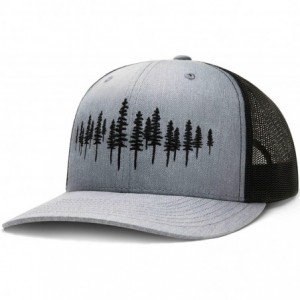 Baseball Caps Trucker Hat- Tamarack Forest - Heathergray-black / Black - C718WLRHMHT $28.92