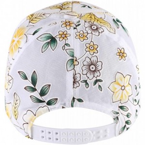 Baseball Caps Womens Floral Print Baseball Cap Adjustable Trucker Baseball Cap - Flower Yellow - CZ18SUSLW8Q $9.52