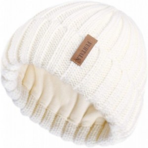 Skullies & Beanies Winter Beanie for Women Fleece Lined Warm Knitted Skull Cap Winter Hat - 04-white - CF18UTCXK0A $23.58