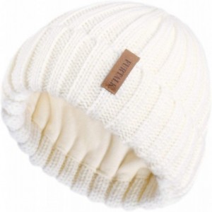 Skullies & Beanies Winter Beanie for Women Fleece Lined Warm Knitted Skull Cap Winter Hat - 04-white - CF18UTCXK0A $12.10