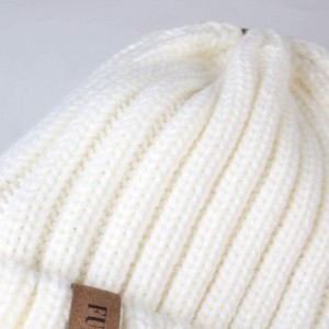 Skullies & Beanies Winter Beanie for Women Fleece Lined Warm Knitted Skull Cap Winter Hat - 04-white - CF18UTCXK0A $12.10