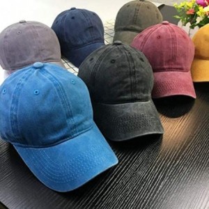 Baseball Caps Black Mustang Cobra Baseball Cap Vintage Adjustable Dad Denim Hats for Unisex - Red - CV196XNI7CT $15.56