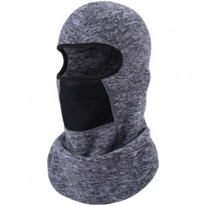 Skullies & Beanies Balaclave Fleece Windproof Ski Mask Face Mask Tactical Hood Neck Warmer - Cationic Fleece-heather Grey - C...