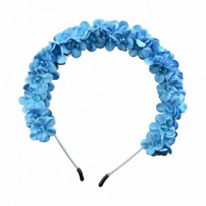 Headbands Small Flowers Full Wreath Headband - Blue - Blue - CA185EL32DE $10.79