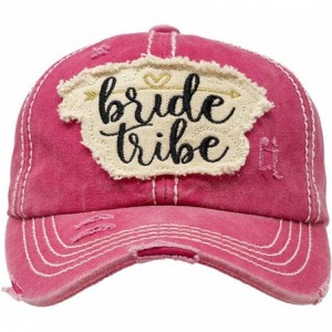 Baseball Caps Womens Bride Tribe Baseball Cap I Do Bachelorette Wedding Party Hat - Bride Tribe - Hot Pink - CT18ROD0TQQ $17.51