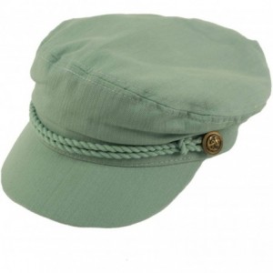 Newsboy Caps Men's Summer Cotton Greek Fisherman Sailor Fiddler Driver Hat Flat Cap - Mint - C918RDDWOO9 $13.86