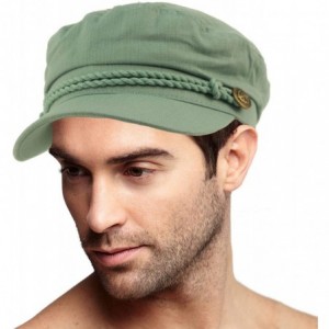 Newsboy Caps Men's Summer Cotton Greek Fisherman Sailor Fiddler Driver Hat Flat Cap - Mint - C918RDDWOO9 $25.65