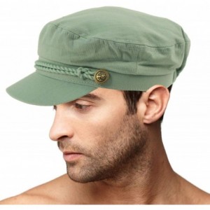 Newsboy Caps Men's Summer Cotton Greek Fisherman Sailor Fiddler Driver Hat Flat Cap - Mint - C918RDDWOO9 $13.86