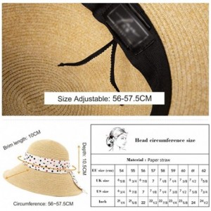 Sun Hats Womens UPF 50 Straw Sun Hat Floppy Wide Brim Fashion Beach Accessories Packable & Adjustable - 91014beige - CB199I0U...