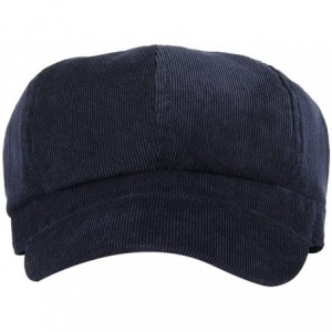 Newsboy Caps Women Corduroy 8 Panel Newsboy Cabbie Cap Peaked Beret Hat - Blue - CE1862CQLAS $7.94