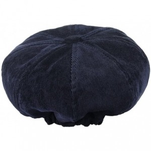 Newsboy Caps Women Corduroy 8 Panel Newsboy Cabbie Cap Peaked Beret Hat - Blue - CE1862CQLAS $7.94