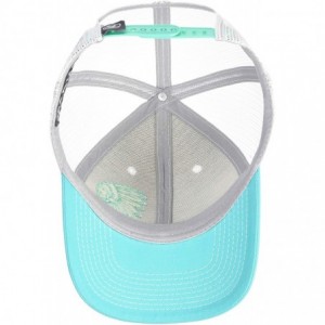 Baseball Caps Women's Offset Chief Mesh Snap Back Cap- Turquoise- One Size - CZ189UCQ7GZ $33.03