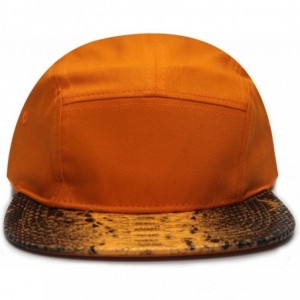 Sun Hats Snake Skin 5 Panel Biker Hat - Orange/Orange - CW11DXFFT3J $12.34