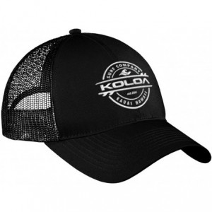 Baseball Caps Old School Curved Bill Mesh Snapback Hats - Black With White Embroidered Logo - C217YLXMKL9 $34.45