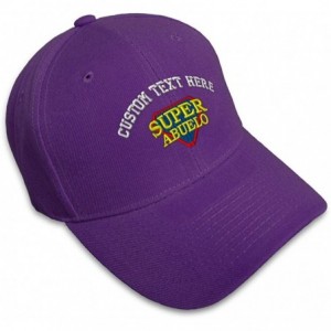 Baseball Caps Custom Baseball Cap Super Abuelo Spanish Embroidery Dad Hats for Men & Women 1 Size - Purple - CB18Y4Z533Y $28.35