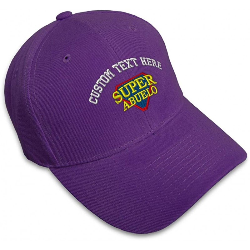 Baseball Caps Custom Baseball Cap Super Abuelo Spanish Embroidery Dad Hats for Men & Women 1 Size - Purple - CB18Y4Z533Y $13.82