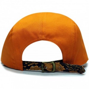 Sun Hats Snake Skin 5 Panel Biker Hat - Orange/Orange - CW11DXFFT3J $32.30