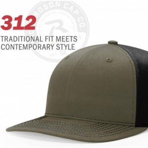 Baseball Caps Unisex 312 Twill-Back Trucker Adjustable Backstrap Baseball Cap - Loden/Black - C318GUZ652O $8.93