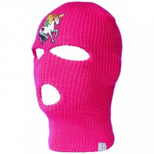 Balaclavas Rainbow Unicorn Ski Mask - Hot Pink - CS184YXU0MM $16.01