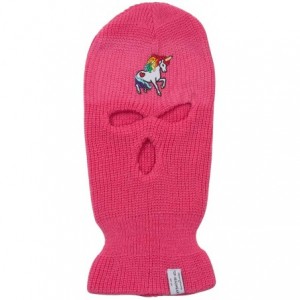 Balaclavas Rainbow Unicorn Ski Mask - Hot Pink - CS184YXU0MM $16.01