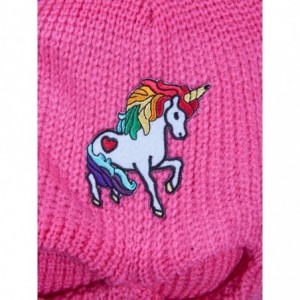 Balaclavas Rainbow Unicorn Ski Mask - Hot Pink - CS184YXU0MM $16.01