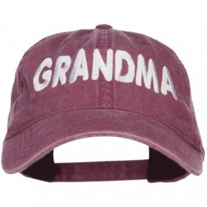 Baseball Caps Grandma Embroidered Washed Cap - Maroon - CS12MYH2DY9 $51.06