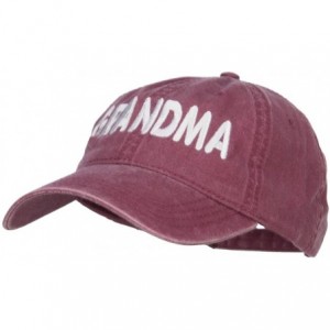 Baseball Caps Grandma Embroidered Washed Cap - Maroon - CS12MYH2DY9 $27.96